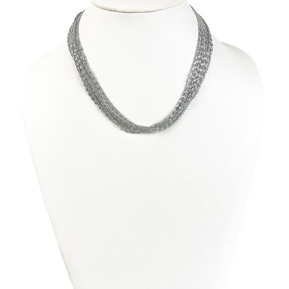 Sarah Coventry Silvery Cascade Multi Strand Necklace 18" Original Box Vintage - Picture 6 of 13